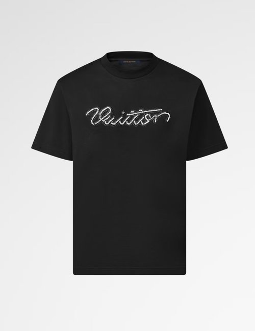 Louis Vuitton Beaded Embroidery Script Knit T-shirt