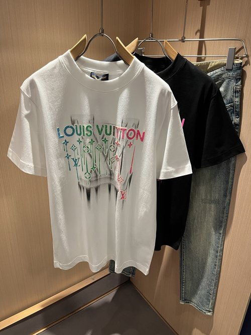 Louis Vuitton Fashionable Solid-color Cotton Short-sleeved T-shirt