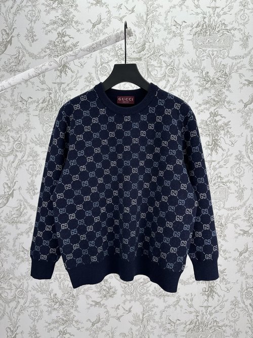 Gucci GG Patterned Round Neck Wool Sweater