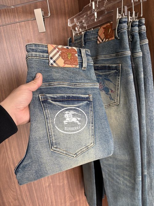 Fendi Soft Jeans with Leather Waist Tag, Elastic Fit