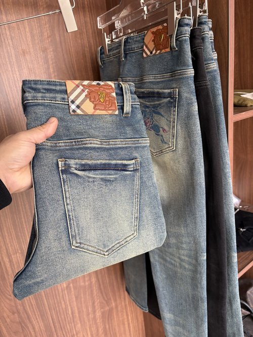 Fendi Soft Jeans with Leather Waist Tag, Elastic Fit