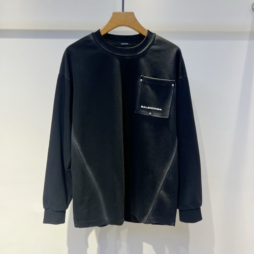 Balenciaga Comfortable Cotton Hoodie with Wash Gradient Design
