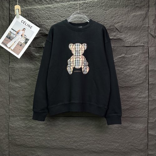 Burberry Patchwork Bear Print Round Neck Sweatshirt