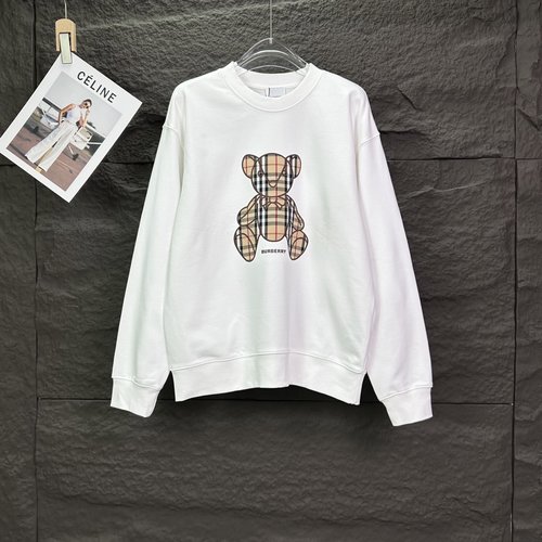 Burberry Patchwork Bear Print Round Neck Sweatshirt