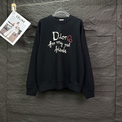 Dior 3D Letter Print Round Neck Sweatshirt
