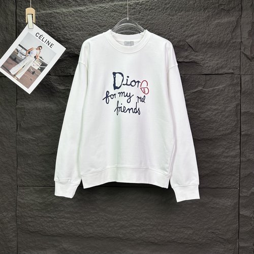 Dior 3D Letter Print Round Neck Sweatshirt
