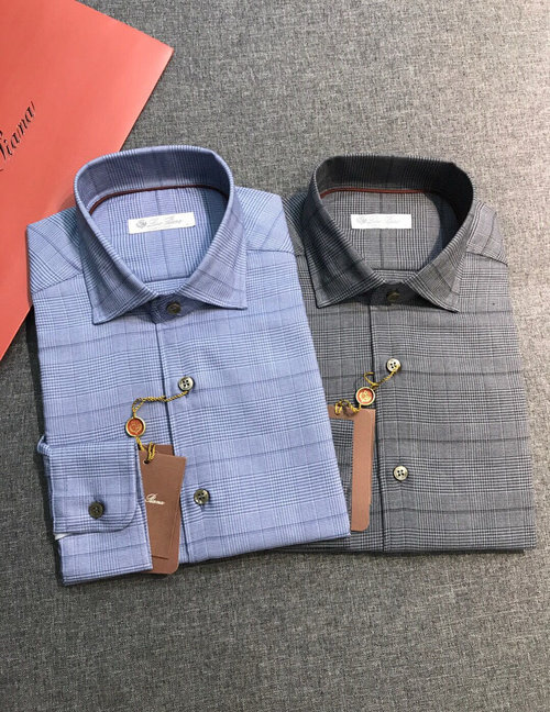 Prada Luxury Wool Blend Checked Long-Sleeve Shirt