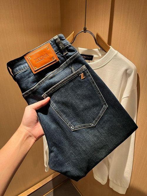 Zegna Casual Jeans with Stylish Logo Waistplate