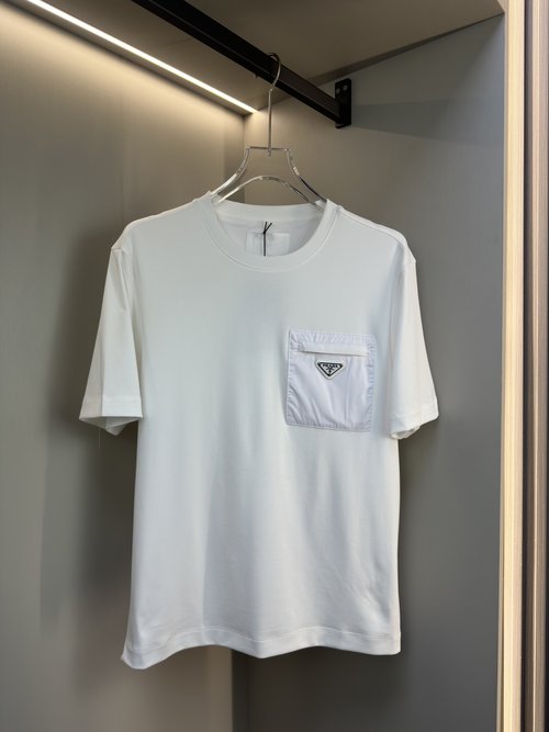 Prada Cool and Breathable Stitched Pocket T-Shirt