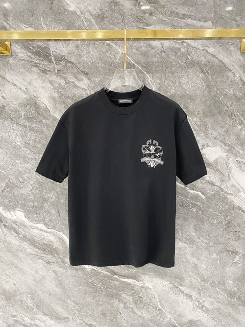 Chrome Hearts Top-notch Embroidered Logo Cotton Short-sleeve Tee