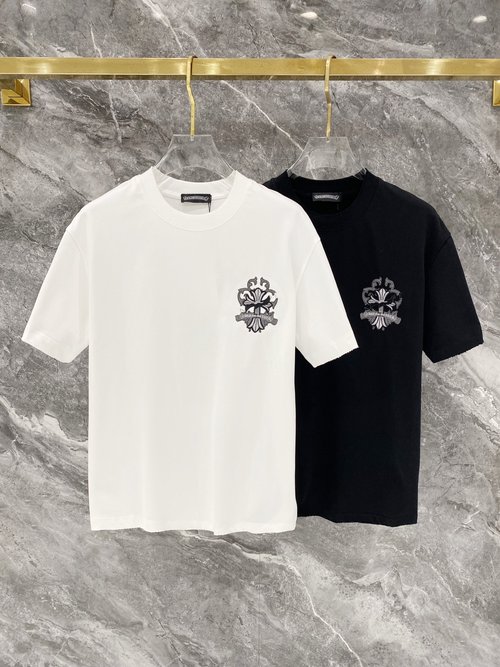 Chrome Hearts Top-notch Embroidered Logo Cotton Short-sleeve Tee