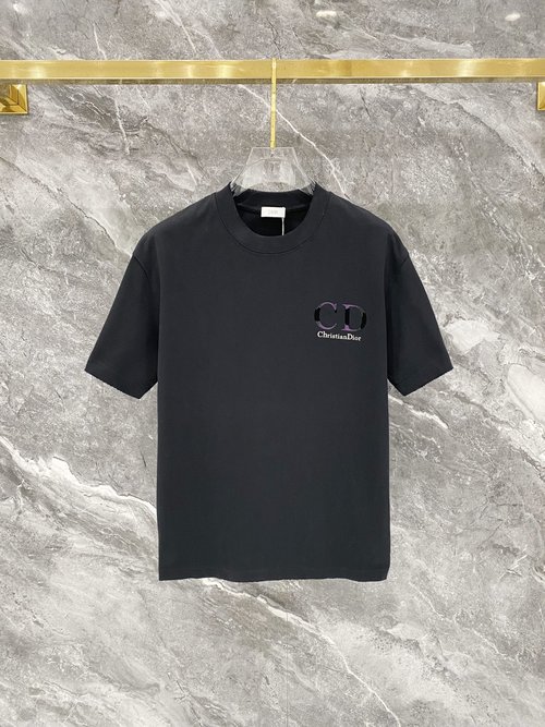 Dior Custom 3D Logo Short Sleeve T-Shirt with Abrasion
