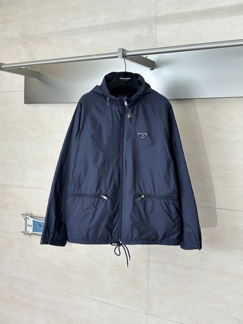 Prada Classic Triangle Logo Fleece Jacket