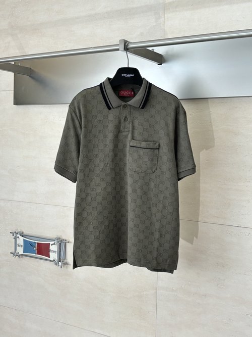 Gucci All-over Print Knit Short-sleeve Polo