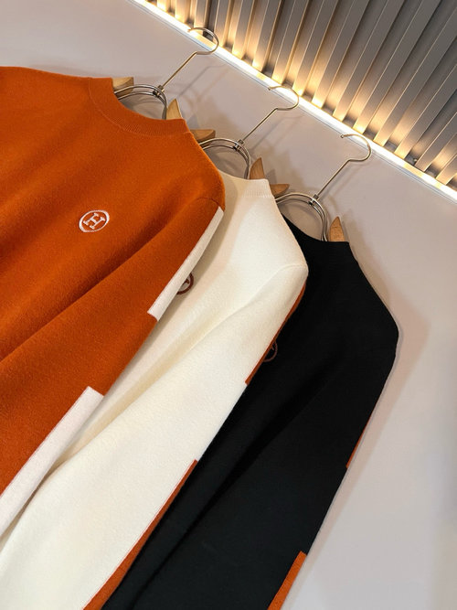 Hermes Upgraded Knit Wool Sweater with H Logo