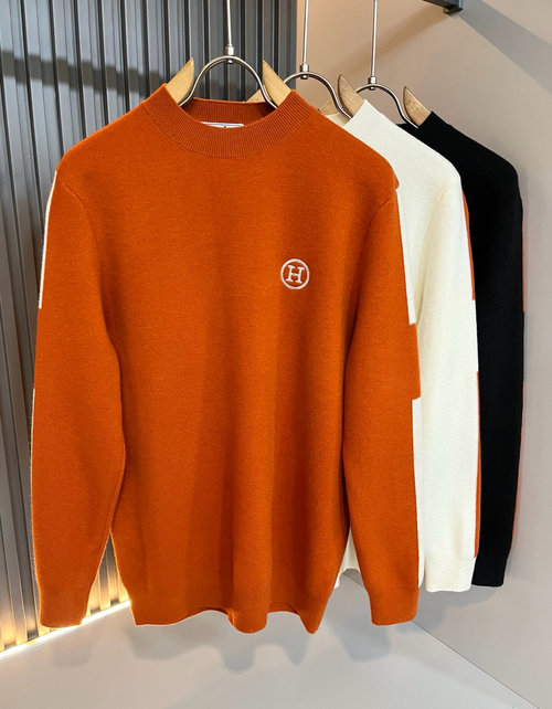 Hermes Upgraded Knit Wool Sweater with H Logo