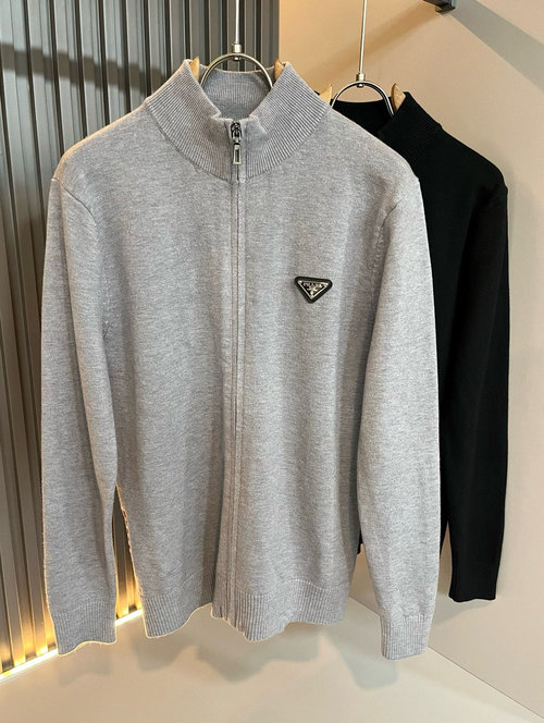Prada Exclusive Knitted Wool Sweater with Logo Badge