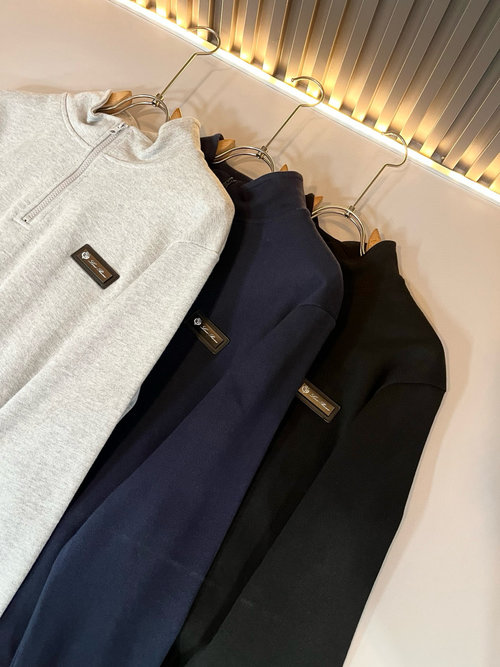 Loro Piana Crewneck Sweatshirt with Logo Badge