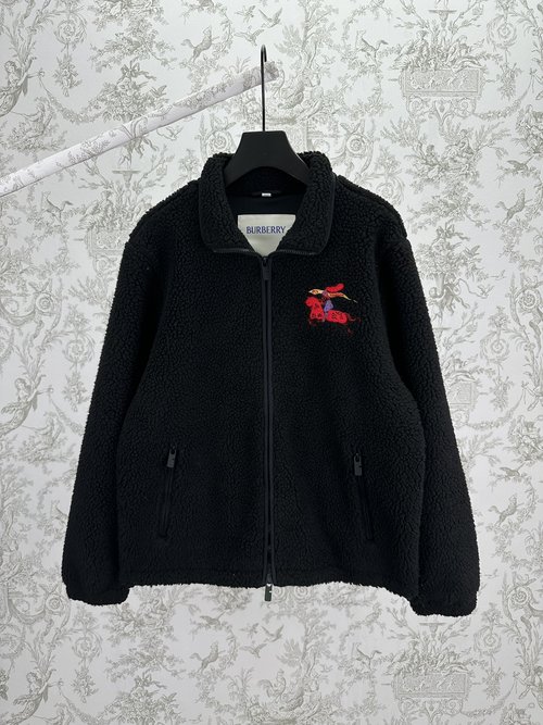 Burberry Equestrian Logo Wool-Cashmere Blended Jacket