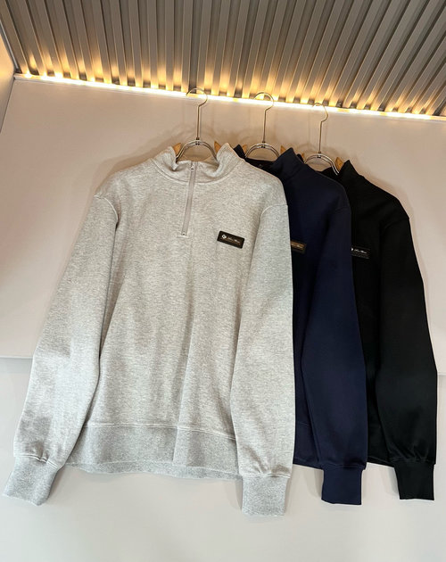 Loro Piana Crewneck Sweatshirt with Logo Badge