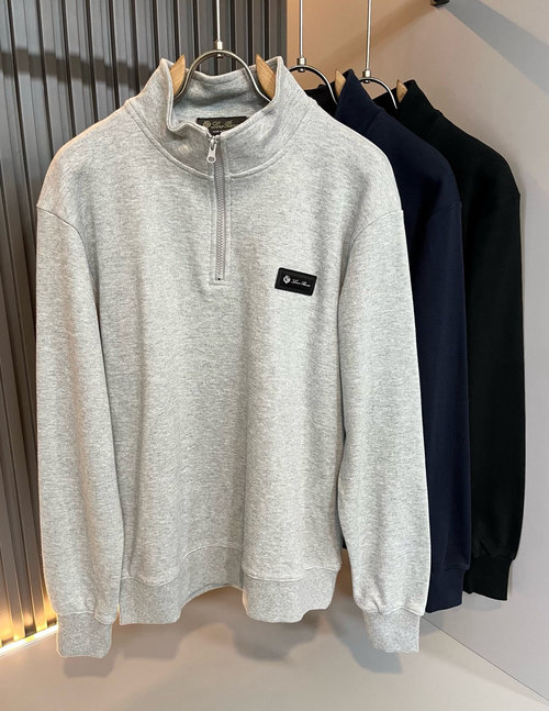 Loro Piana Crewneck Sweatshirt with Logo Badge