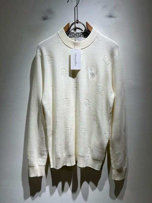 Dior Luxury Knit Sweater with Smooth Shiny Surface