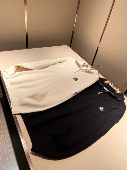 Moncler Knitted Wool Sweater with Logo Badge