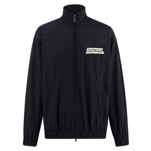 Balenciaga Gum-printed Stand-up Collar Windbreaker, Durable and Smart