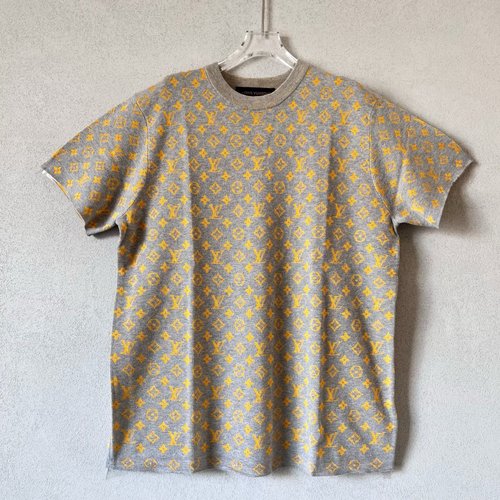 Louis Vuitton Floral Print Knitted Round Neck Short Sleeve