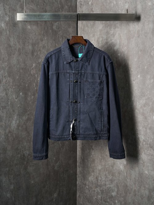 Louis Vuitton Dyed Denim Truck Jacket with Custom Accessories