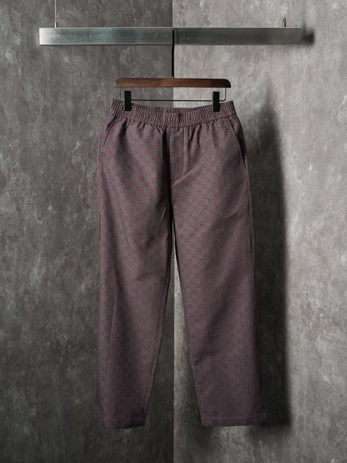 Gucci Wine Red Jacquard Casual Trousers