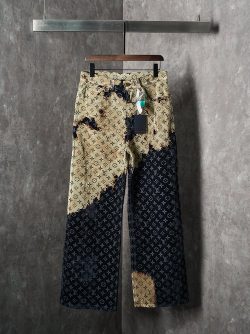 Louis Vuitton Faded Cloud Pattern Loose Jeans