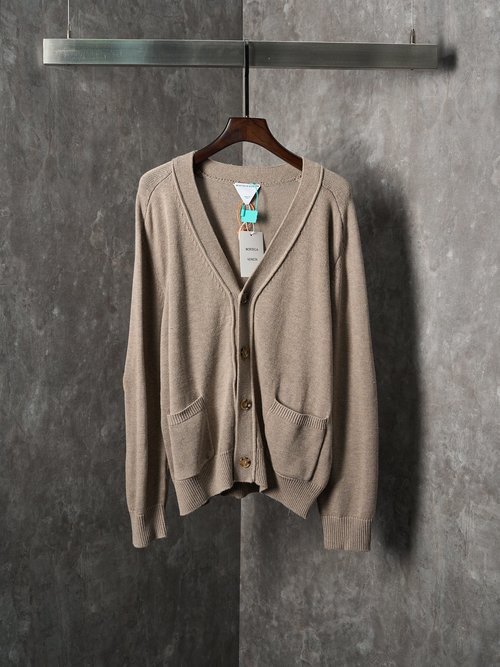 Bottega Veneta Handmade Knit Sweater with Leather Hearts