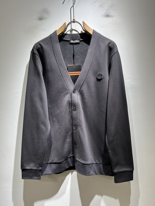 Zegna Knitted Wool Cardigan with Embroidered Logo