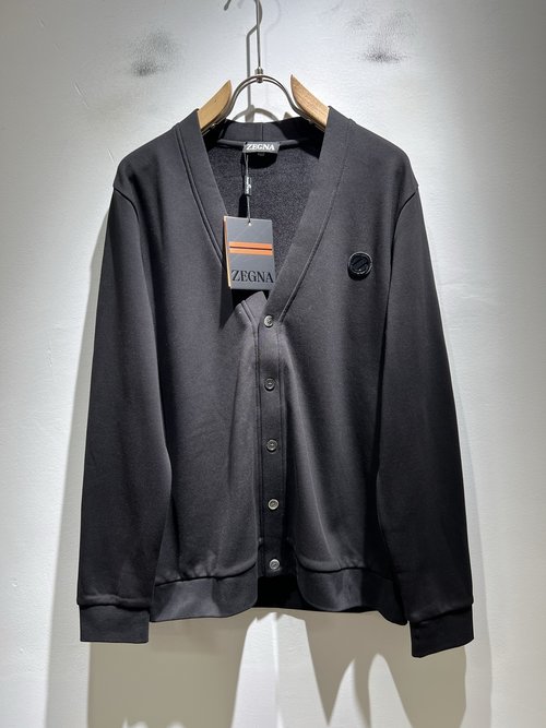 Zegna Knitted Wool Cardigan with Embroidered Logo