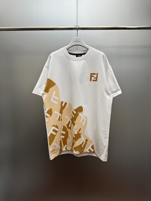 Fendi Classic Double F Printed White T-Shirt with Style
