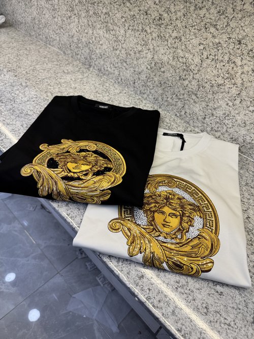 Versace Fashionable Round Neck Short Sleeve with Logo