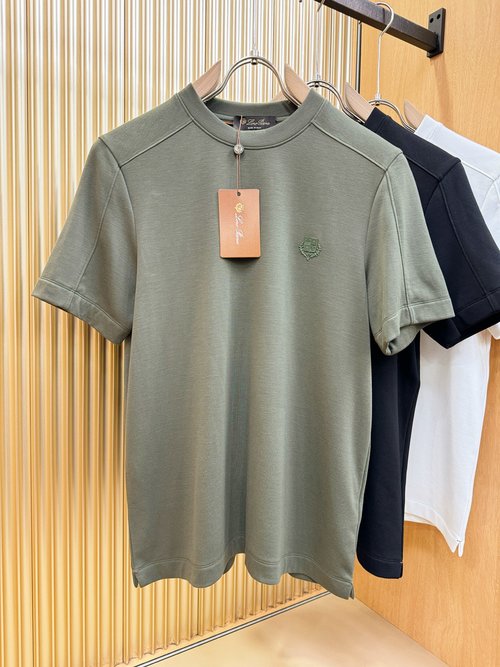 Loro Piana Luxury Fleece-Lined Wool Short-Sleeve T-Shirt