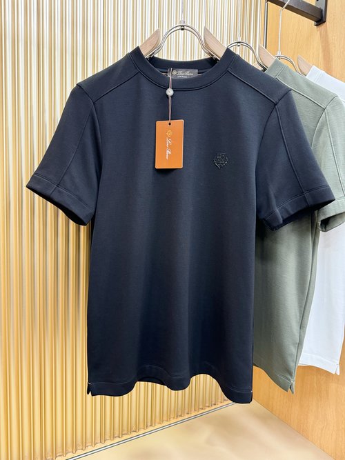 Loro Piana Luxury Fleece-Lined Wool Short-Sleeve T-Shirt