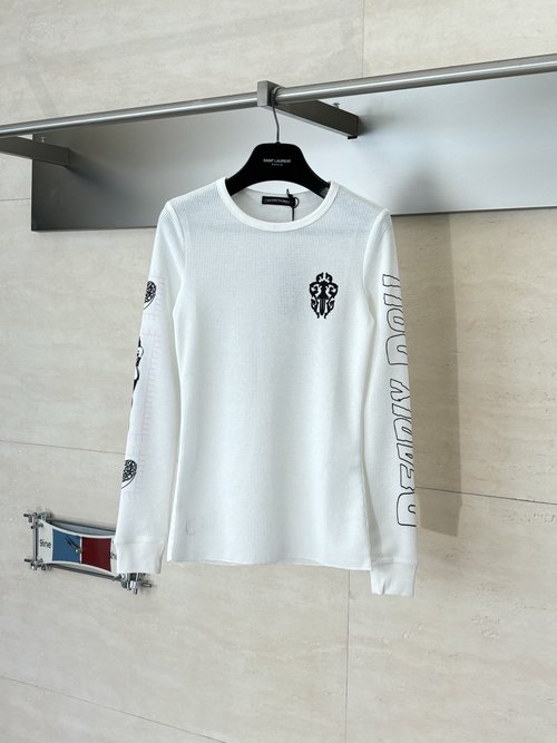 Chrome Hearts Printed Waffle Knit Long Sleeve T-Shirt