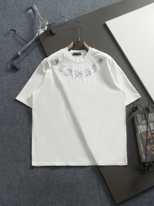 Chrome Hearts Premium Custom T - shirt with Cross Patch Embroidery