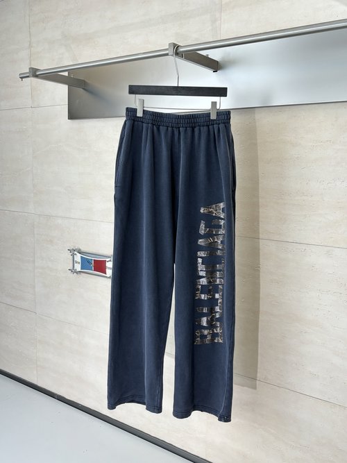 Balenciaga Distressed Casual Trousers with Photoluminescent Print