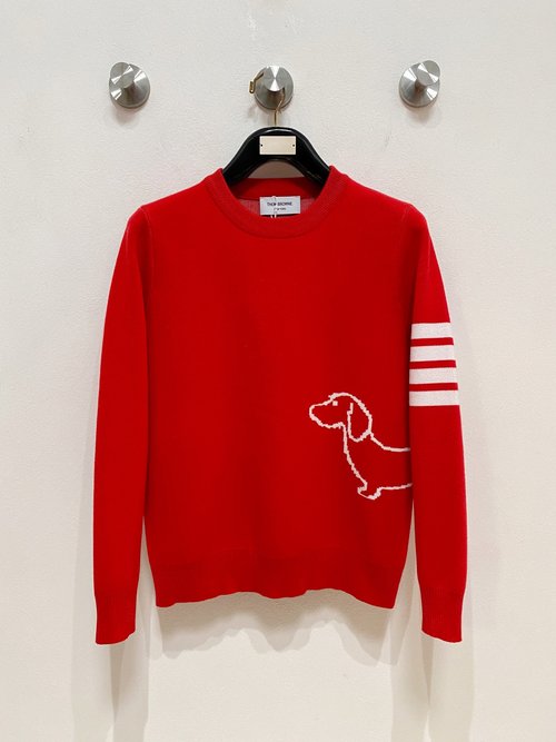Thom Browne Exclusive Chinese Red Knitted Woolen Sweater - Cultural Heritage