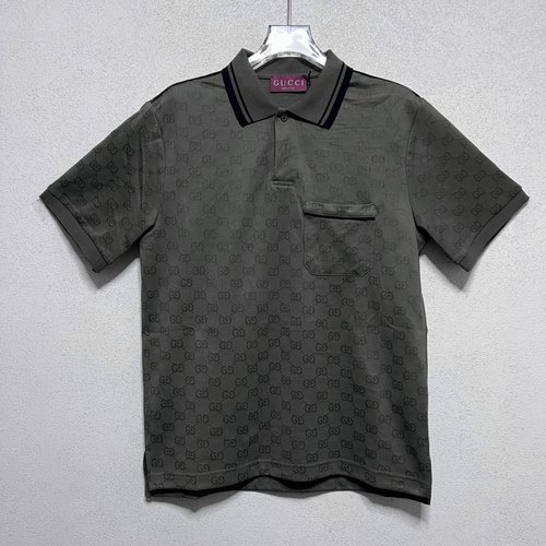 Gucci Striped Collar Short-Sleeved Shirt