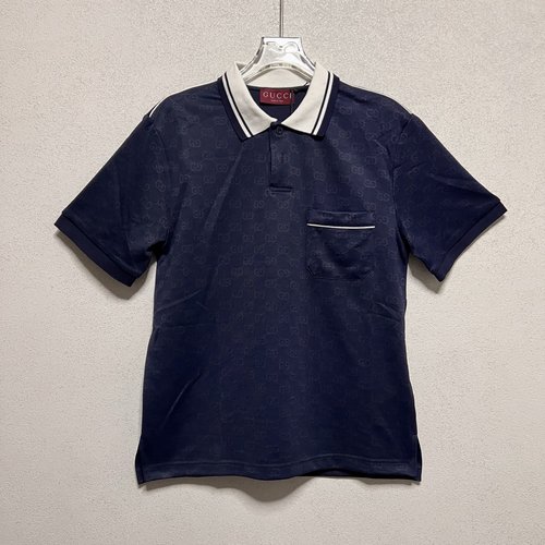 Gucci Striped Collar Short-Sleeved Shirt
