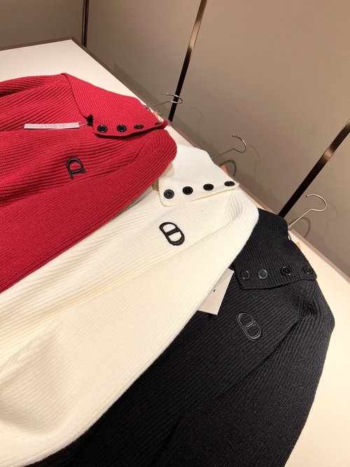 Dior Knit Wool Sweater with Embossed Logo