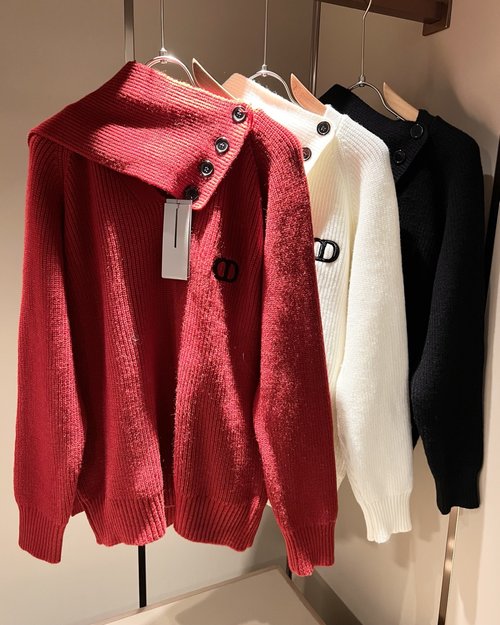 Dior Knit Wool Sweater with Embossed Logo
