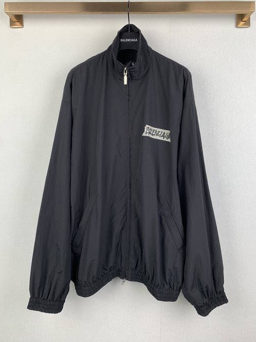 Balenciaga Cotton Blend Long-Sleeve Printed Jacket