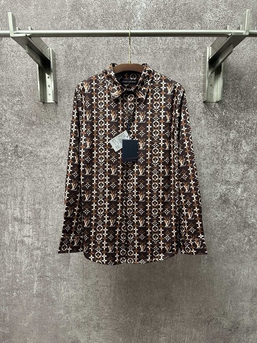 Louis Vuitton Full-Print Logo Long-Sleeve Shirt