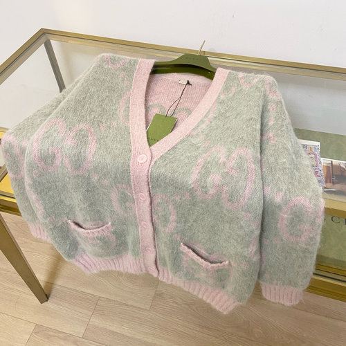 Gucci Oversized V-Neck Jacket with Logo